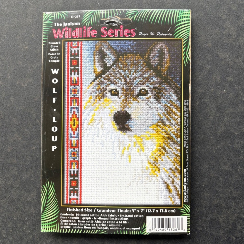 Janlynn Wildlife Series Wolf Counted Cross Stitch Kit Roger Reinardy 5x7